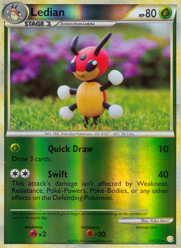 HeartGold SoulSilver Ledian #25/123 reverse holo